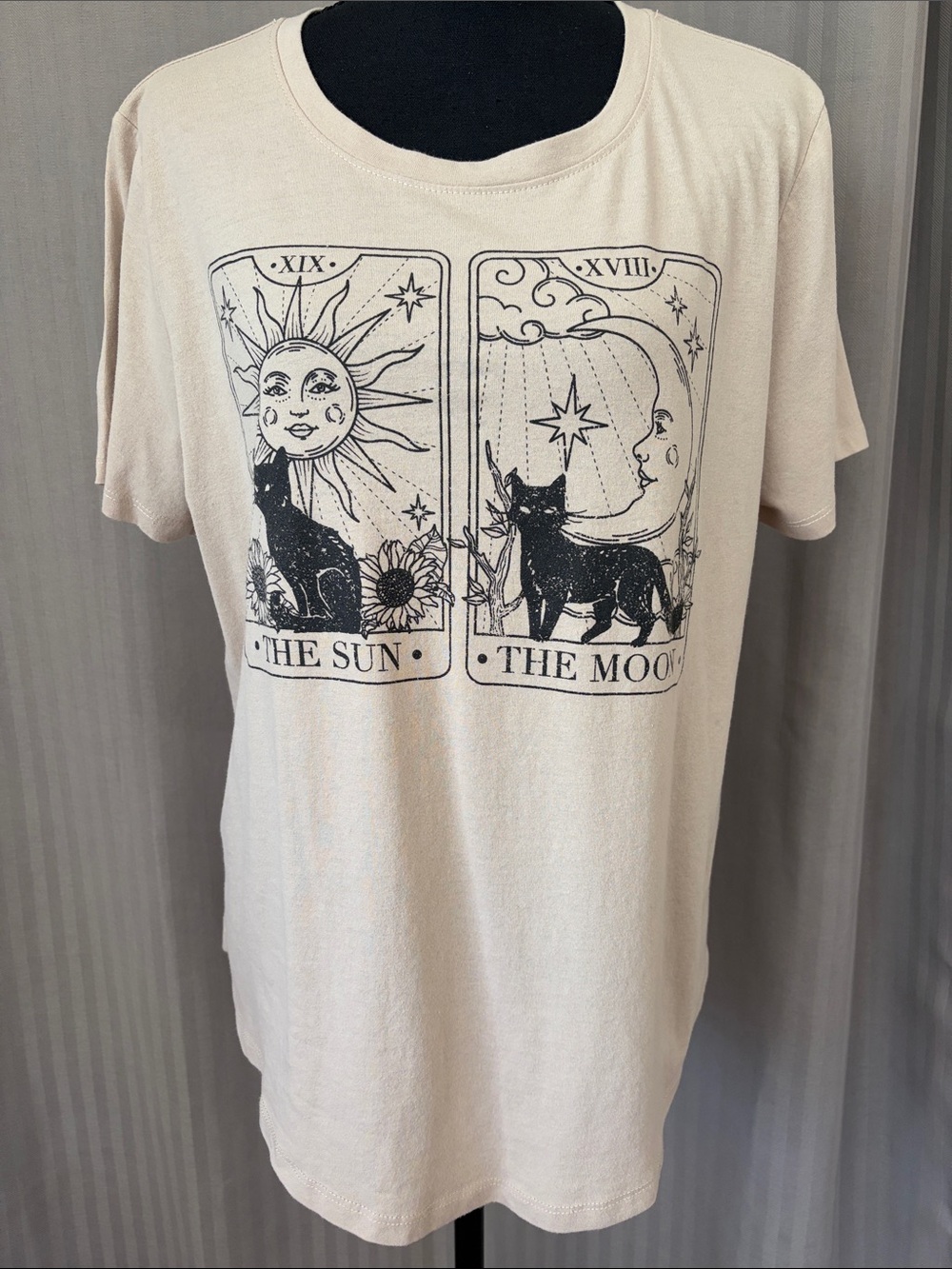 Mighty Fine Beige 'The Sun & The Moon' Graphic Tee